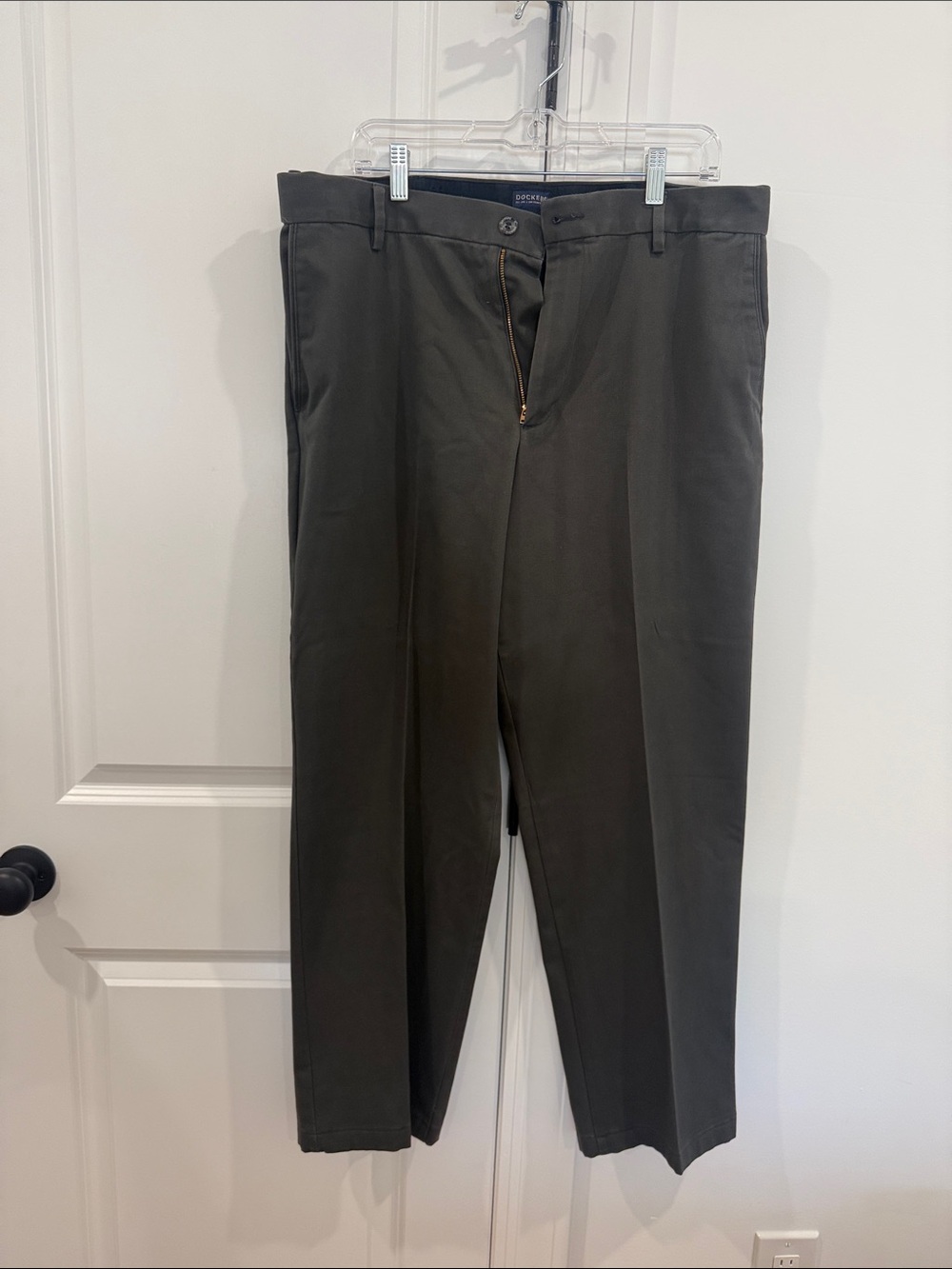 Dockers Men's Straight Chino Pants in Dark Grey